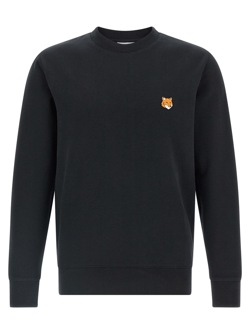 Sweat-shirt en coton noir Maison Kitsuné