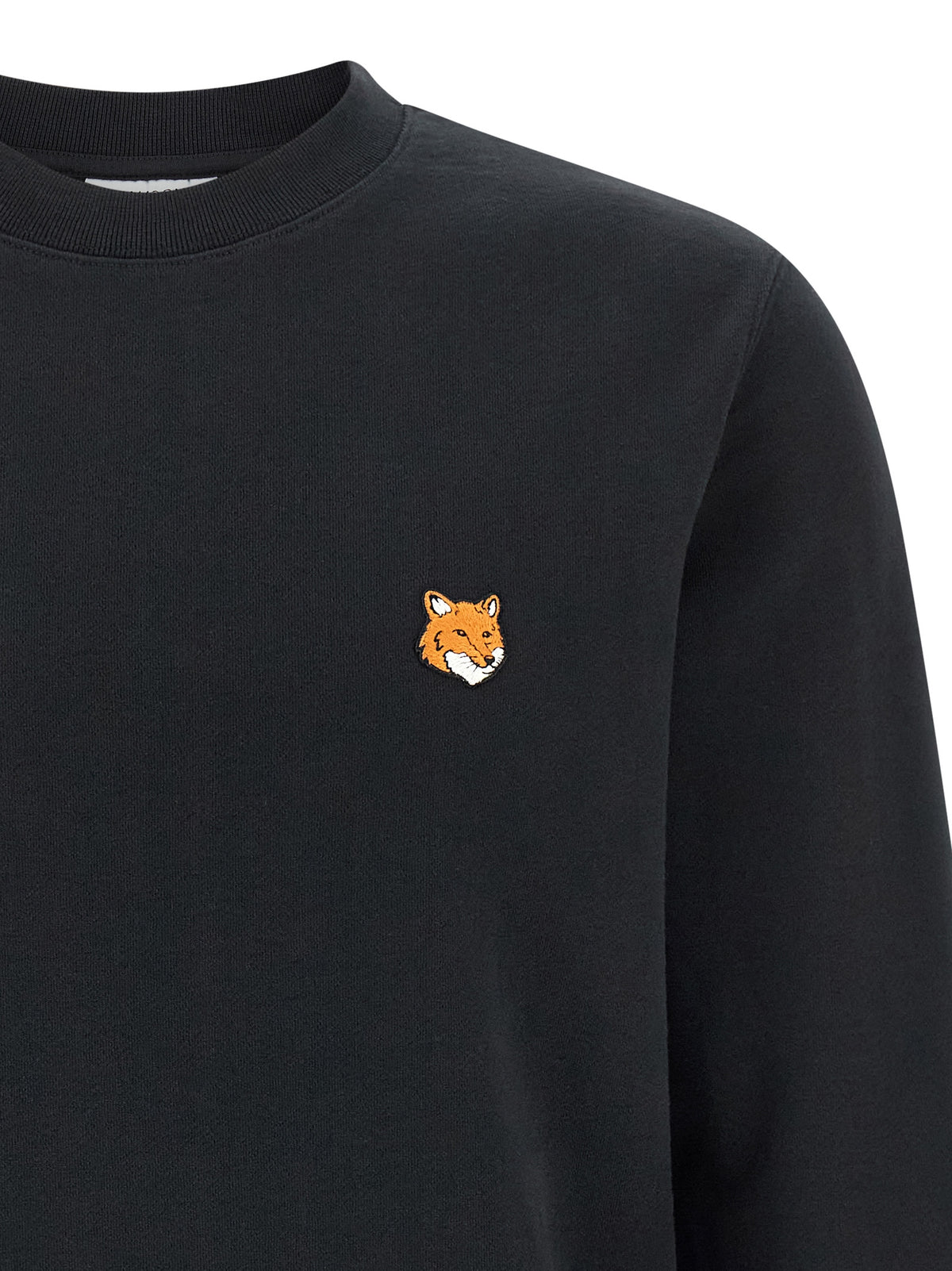 Sweat-shirt en coton noir Maison Kitsuné