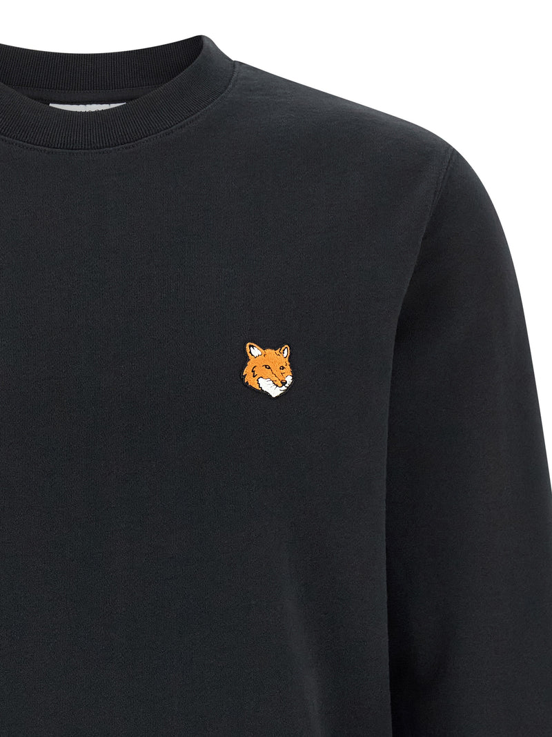 Sweat-shirt en coton noir Maison Kitsuné