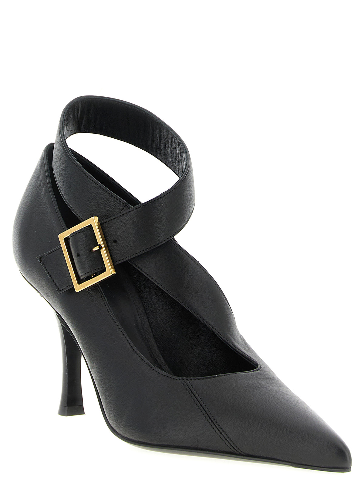Khaite Black Lamb Leather High Heel Pumps for Women