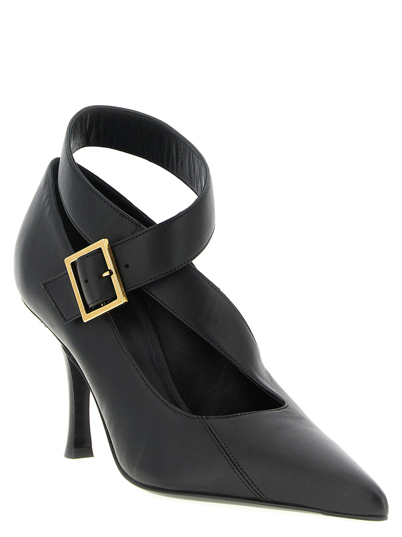 Khaite Black Lamb Leather High Heel Pumps for Women