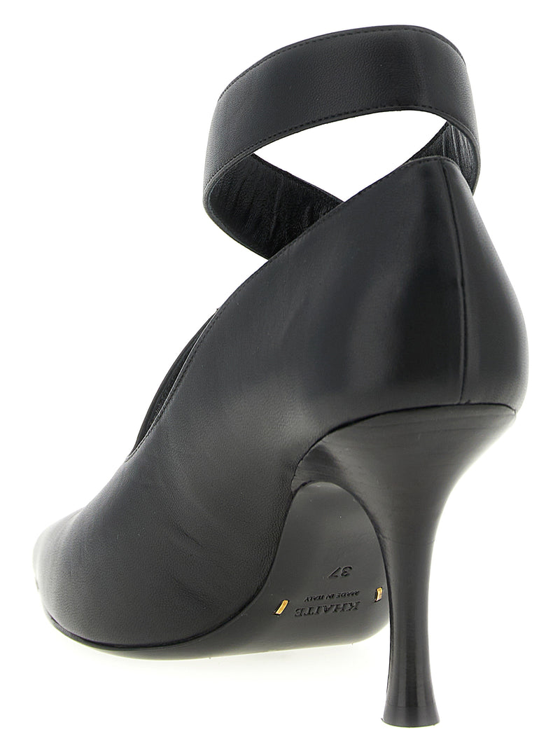 Khaite Black Lamb Leather High Heel Pumps for Women