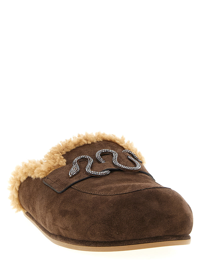 Mules RENE CAOVILLA en veau marron