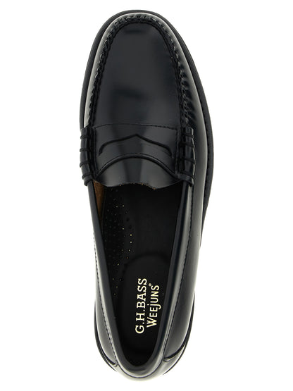 G.H. BASS Black Cowhide Slip-On Loafers