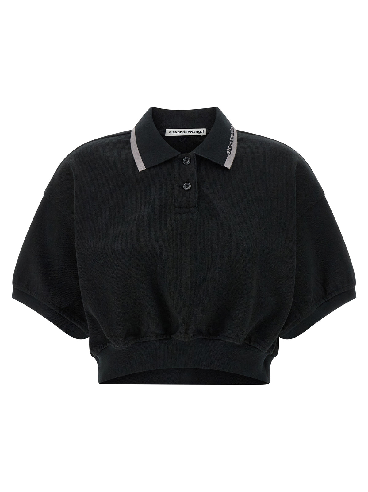 T BY ALEXANDER WANG Black Cotton Polo Shirt