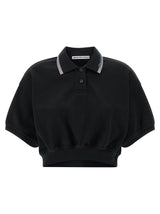 T BY ALEXANDER WANG Black Cotton Polo Shirt