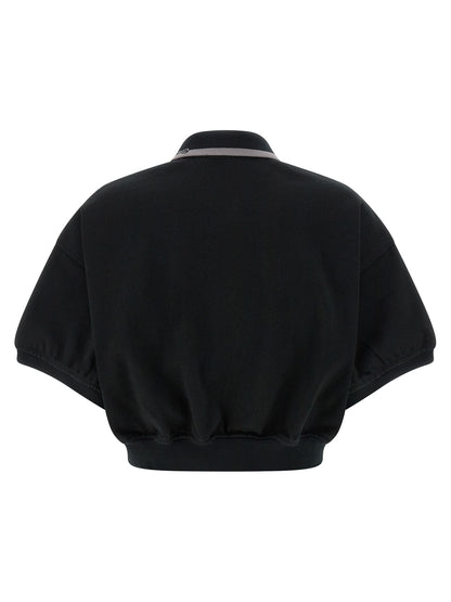 T BY ALEXANDER WANG Black Cotton Polo Shirt