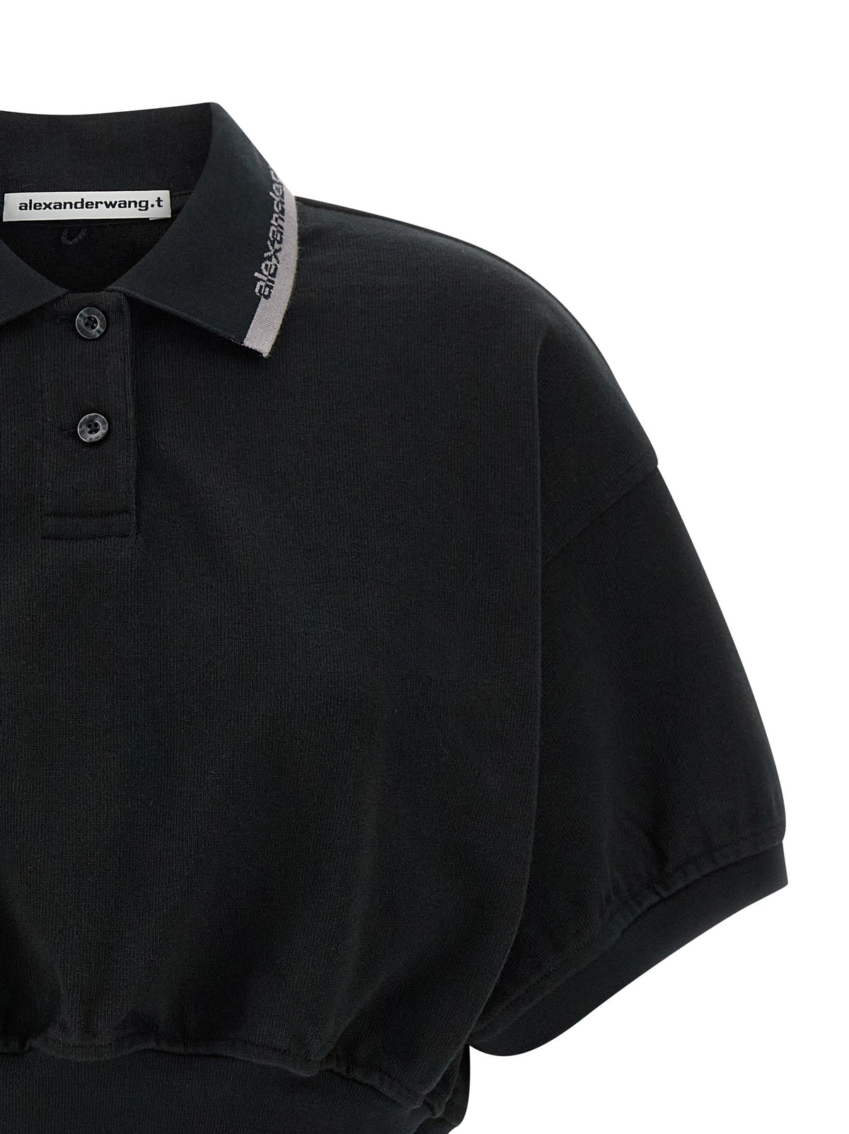 T BY ALEXANDER WANG Black Cotton Polo Shirt