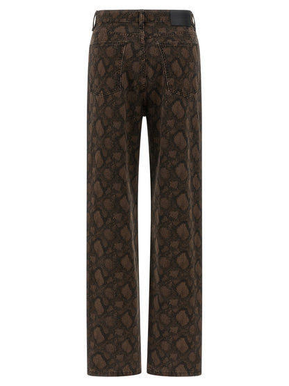 ROTATE BIRGER CHRISTENSEN Brown Cotton Straight-Leg Jeans