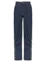 ROTATE BIRGER CHRISTENSEN Blue Cotton Wide-Leg Jeans