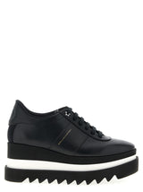 Stella McCartney Elyse Black Polyethylene Wedge Sandals