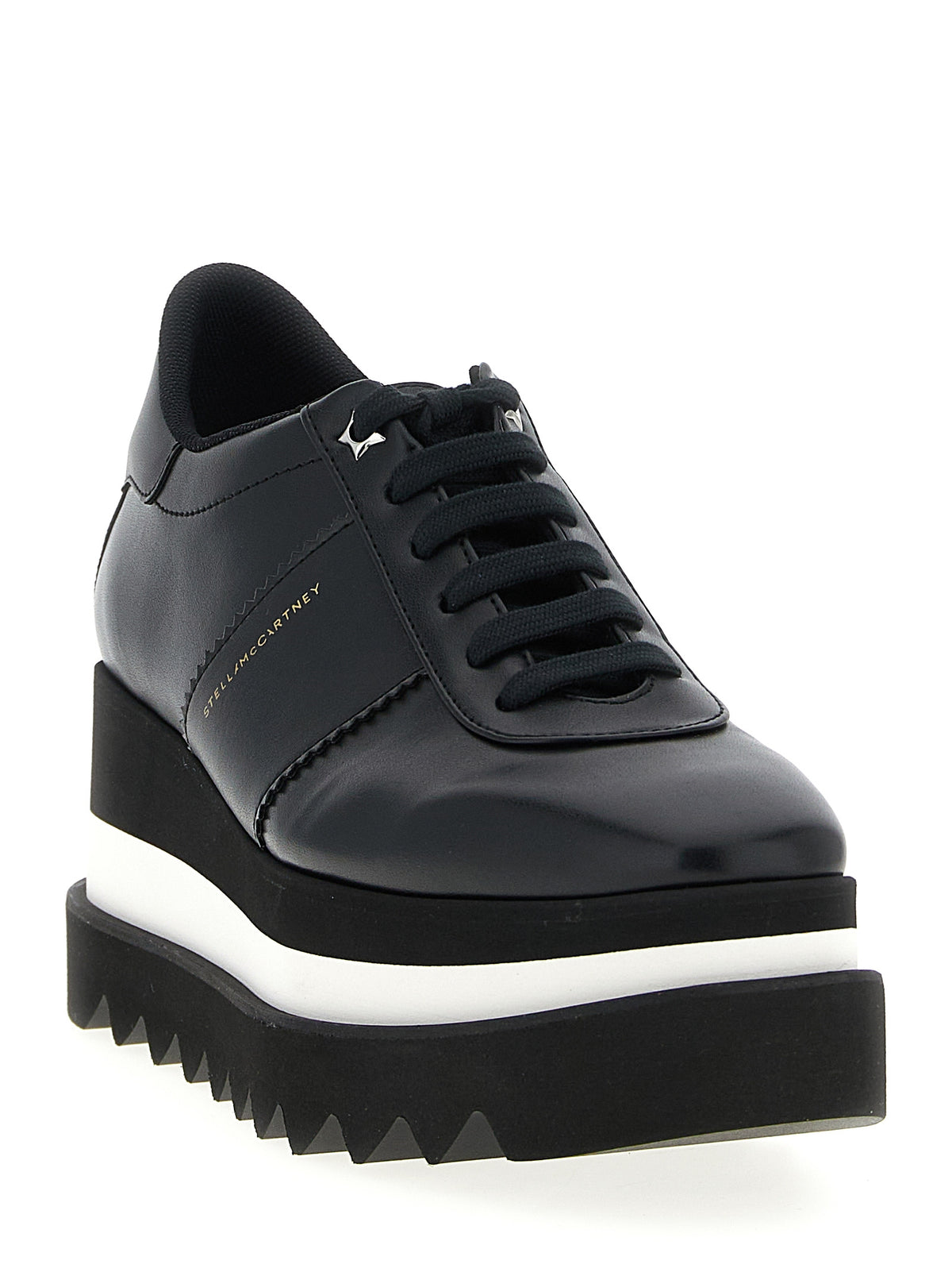 Stella McCartney Elyse Black Polyethylene Wedge Sandals