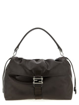 Fendi Brown Calfskin Handbag - Flux Maxi Messenger