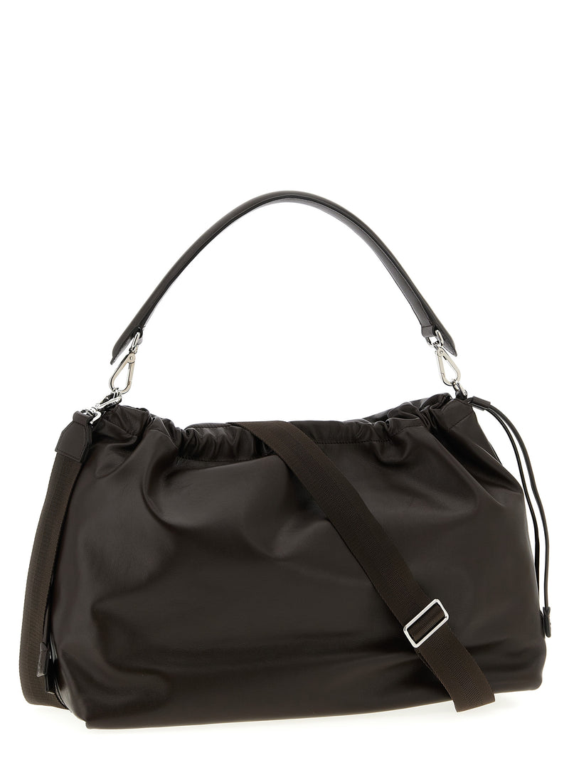 Fendi Brown Calfskin Handbag - Flux Maxi Messenger