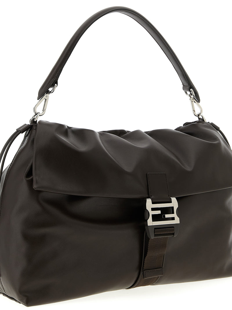 Fendi Brown Calfskin Handbag - Flux Maxi Messenger