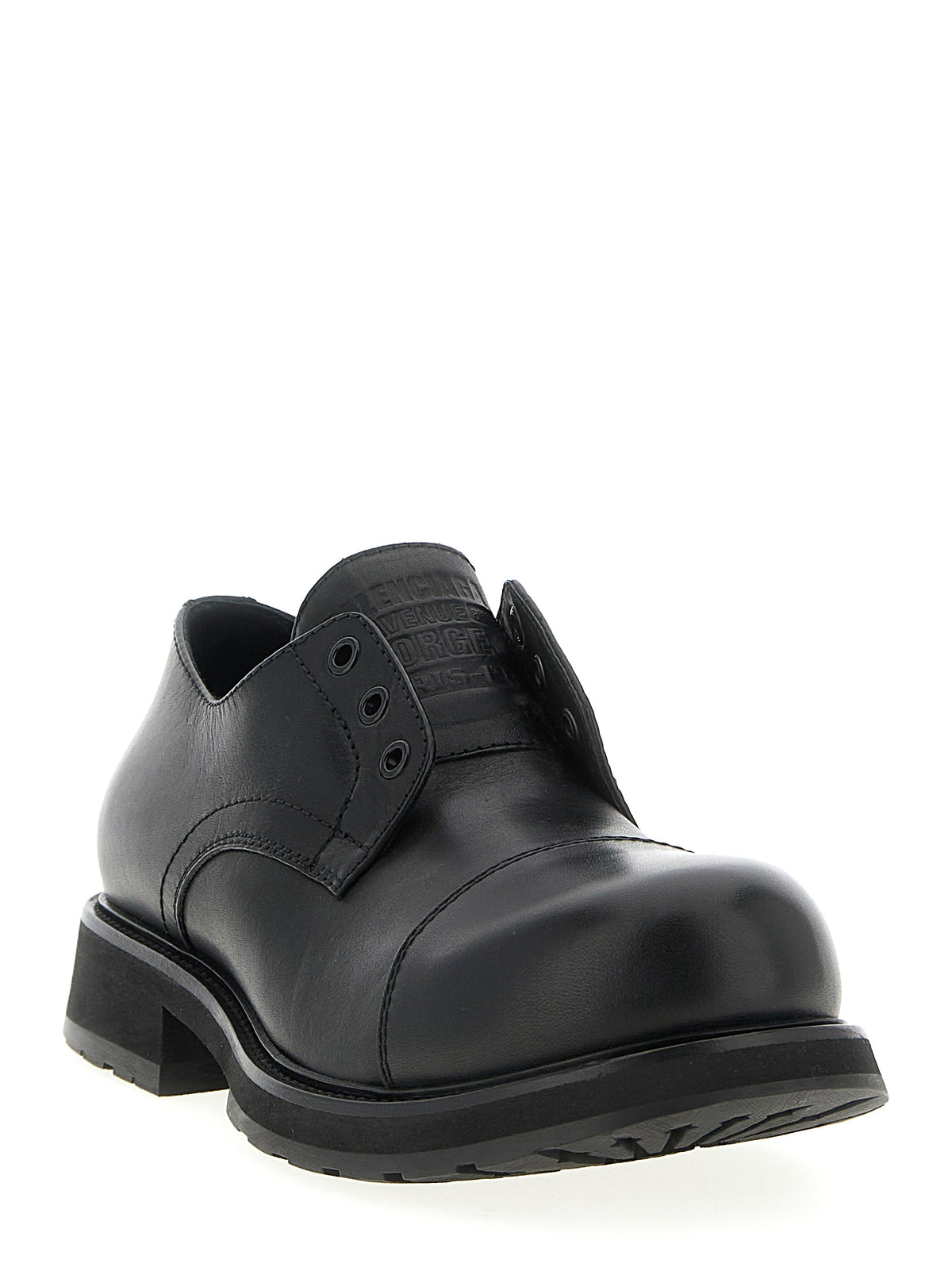 Balenciaga Black Bull Skin Slip-On Loafers
