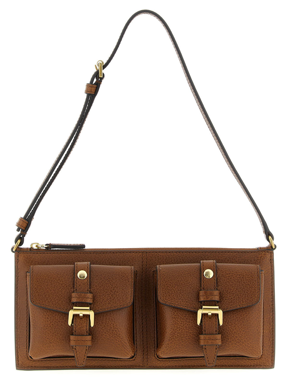 Sac porté épaule en cuir de veau marron Mulberry