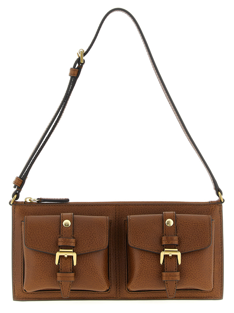 Sac porté épaule en cuir de veau marron Mulberry