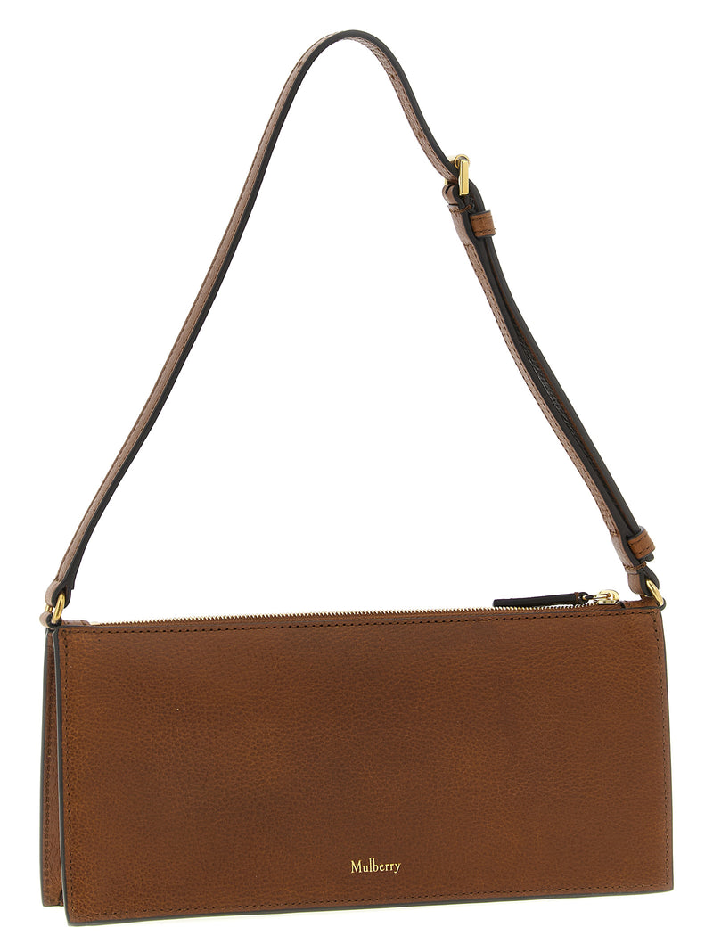 Sac porté épaule en cuir de veau marron Mulberry
