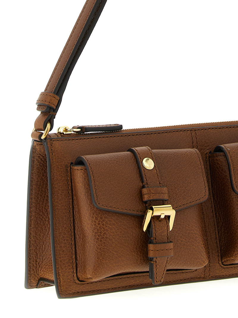 Sac porté épaule en cuir de veau marron Mulberry