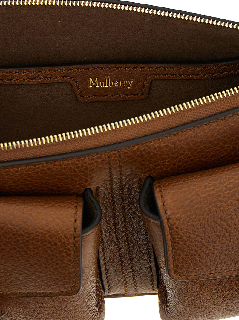 Sac porté épaule en cuir de veau marron Mulberry
