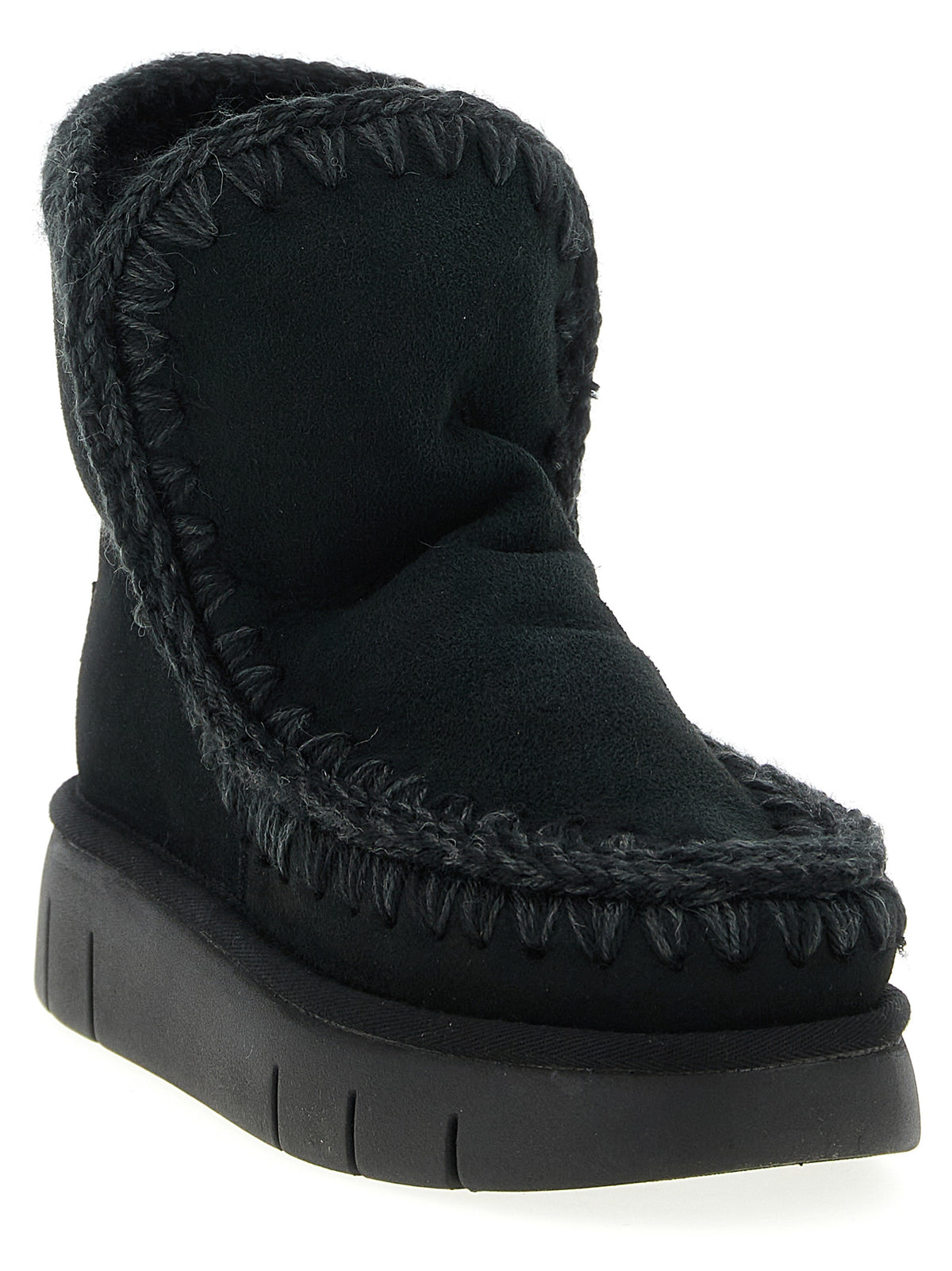 Mou Black Lamb Leather Ankle Boots
