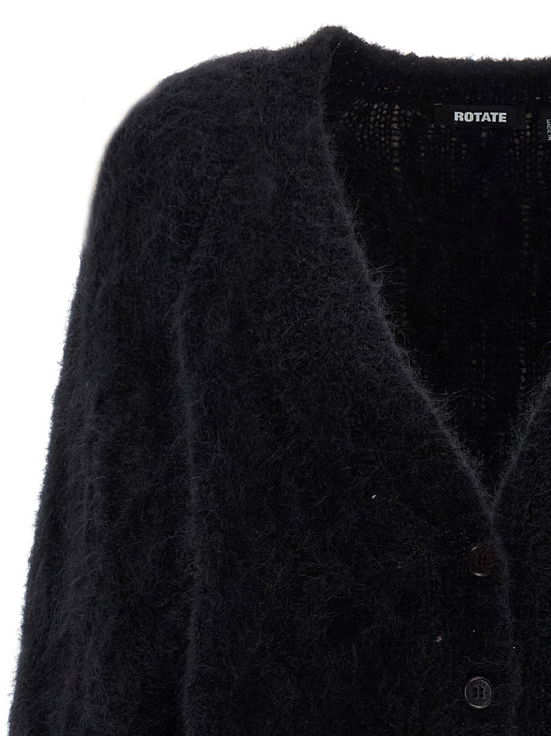 Gilet ROTATE BIRGER CHRISTENSEN en cuir d'alpaga noir