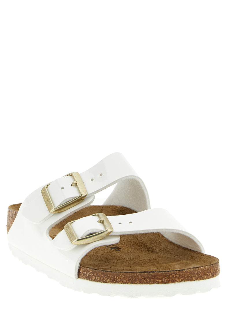 Birkenstock Claquettes en cuir artificiel blanc