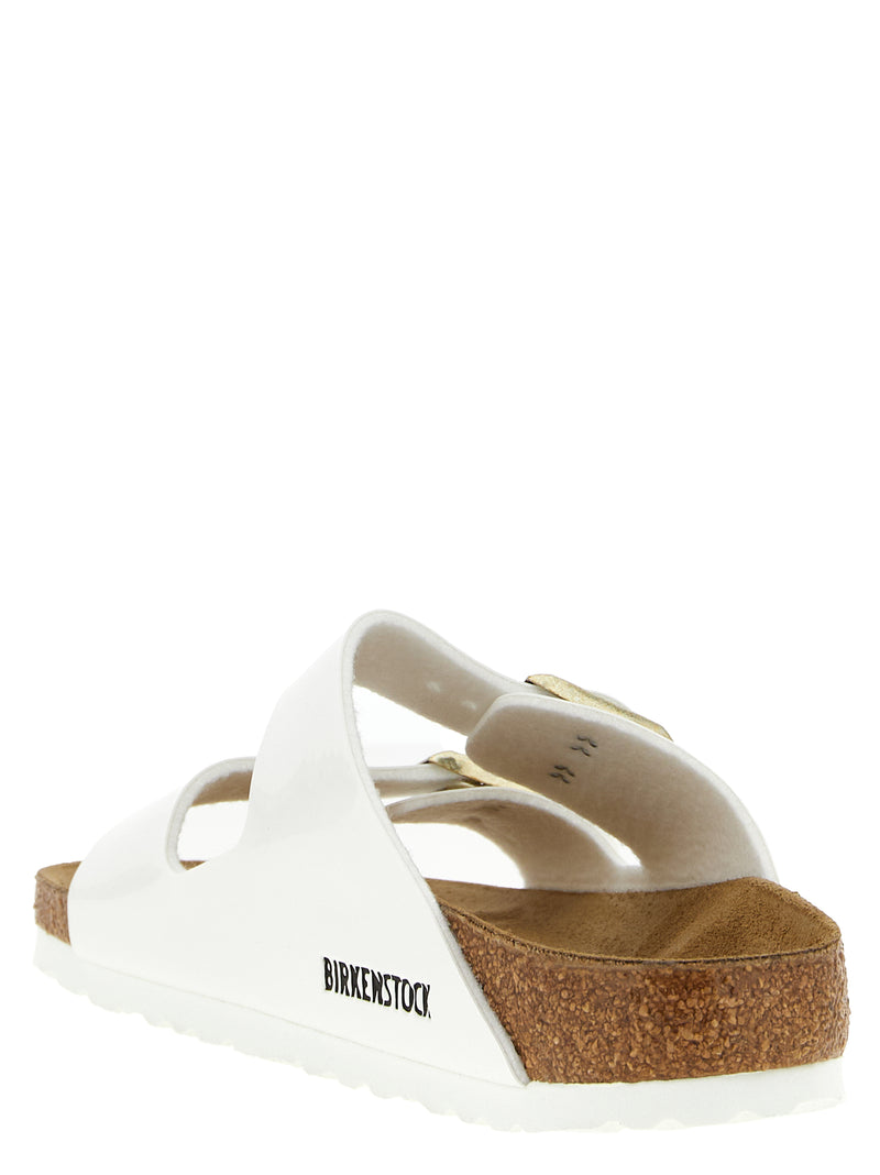 Birkenstock Claquettes en cuir artificiel blanc