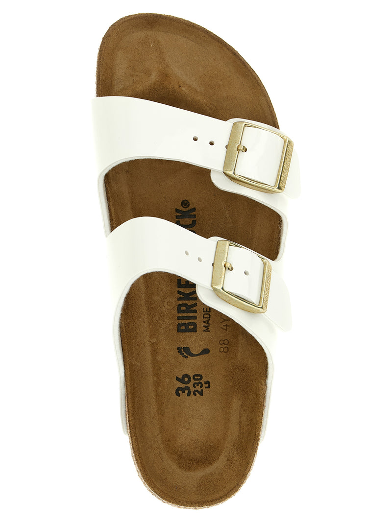 Birkenstock Claquettes en cuir artificiel blanc