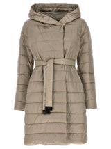 Max Mara Novef Beige Reversible Midi Down Jacket