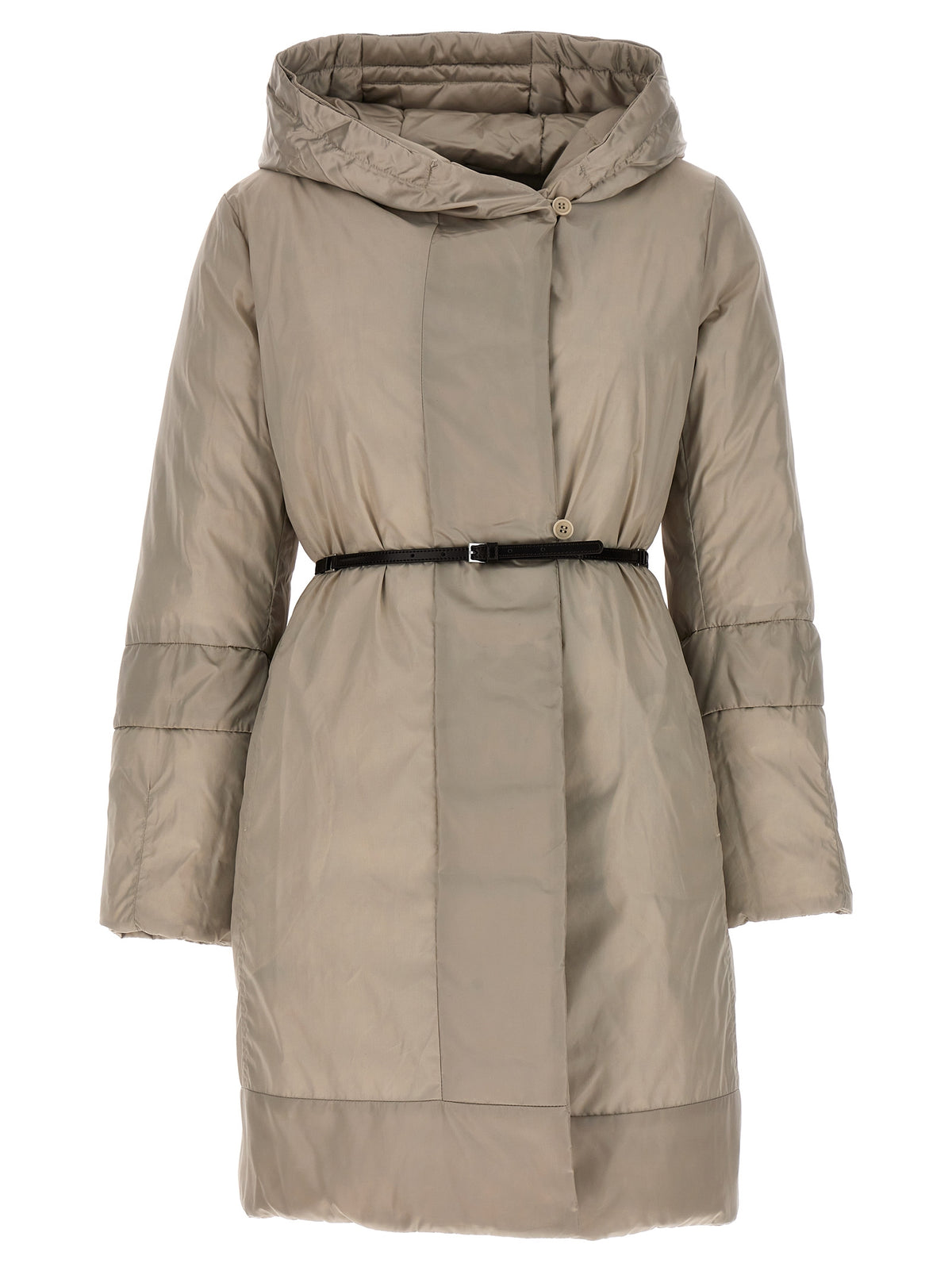 Max Mara Novef Beige Reversible Midi Down Jacket