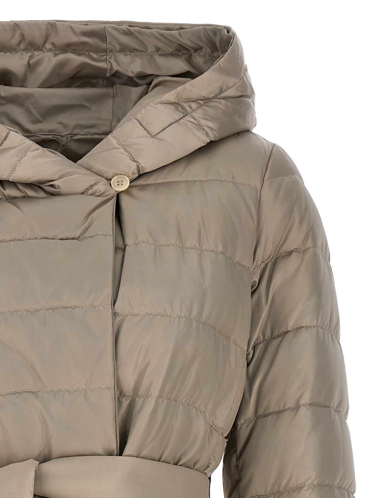 Max Mara Novef Beige Reversible Midi Down Jacket