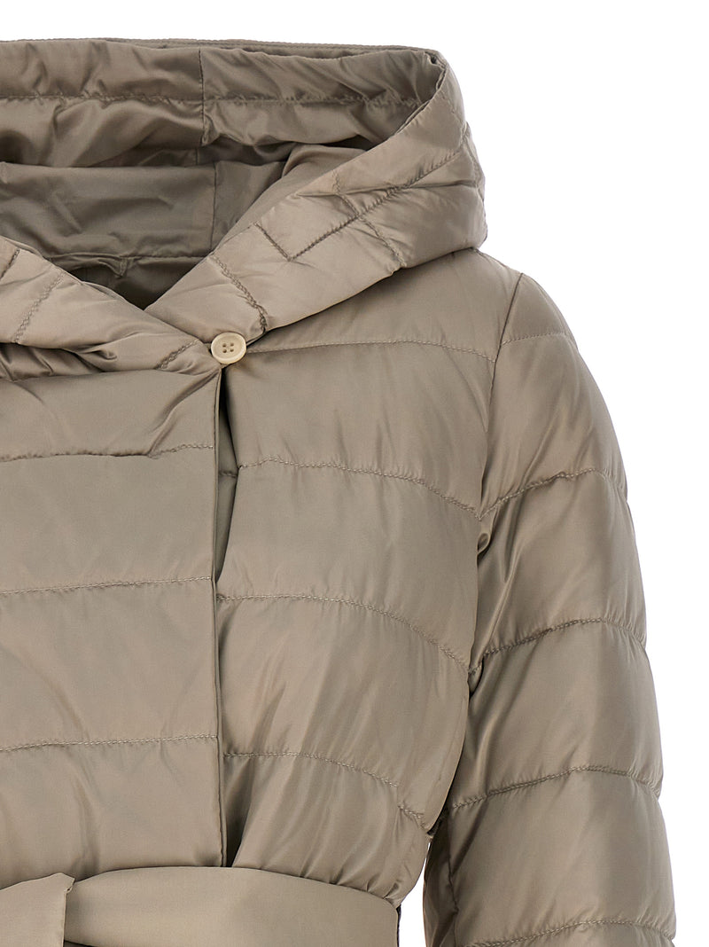 Max Mara Novef Beige Reversible Midi Down Jacket