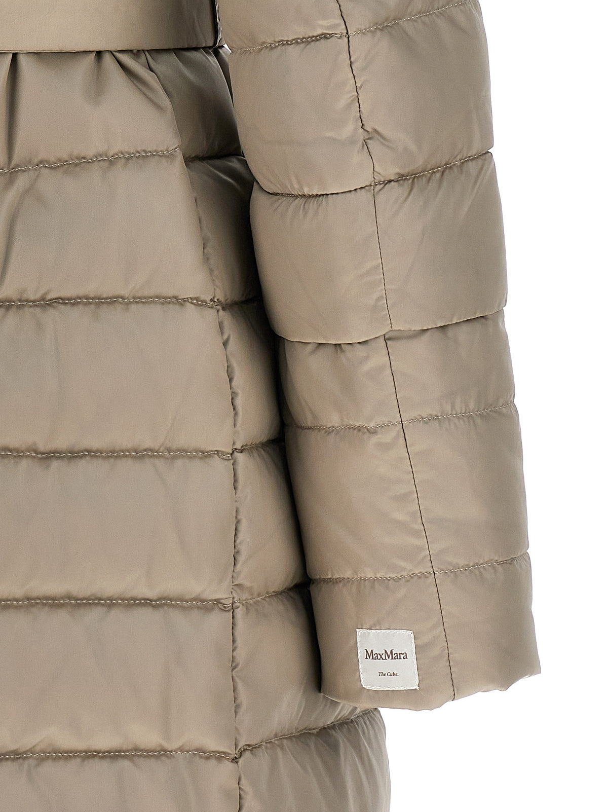Max Mara Novef Beige Reversible Midi Down Jacket