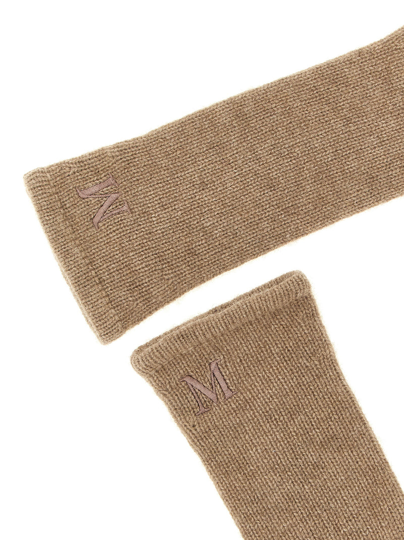 Max Mara Mmjock Beige Cashmere Gloves for Women