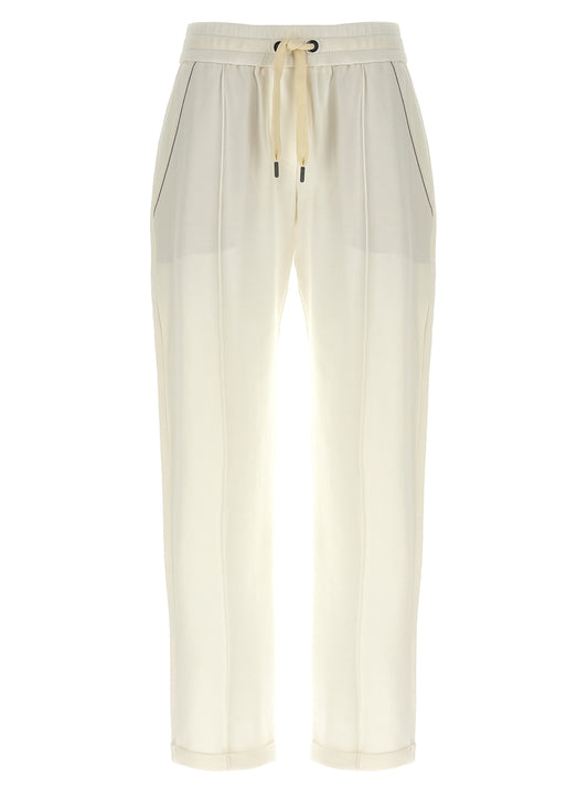 Brunello Cucinelli White Cotton Joggers (Workout Pants)