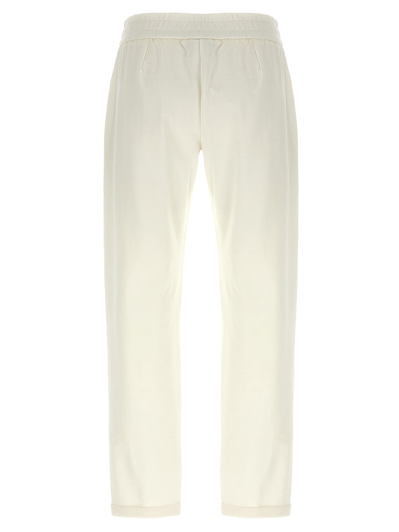 Brunello Cucinelli White Cotton Joggers (Workout Pants)