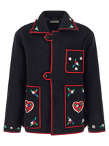 BODE Blue Wool Full-Length Jacket