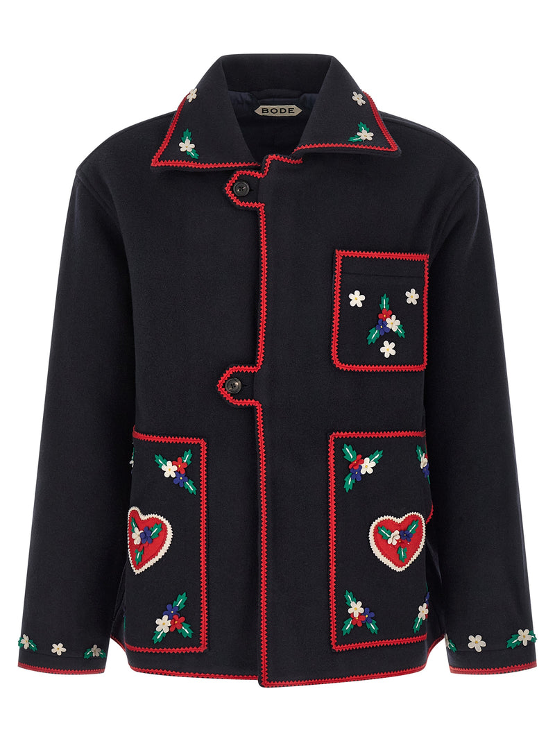 BODE Carroll Blue Wool Full-Length Jacket