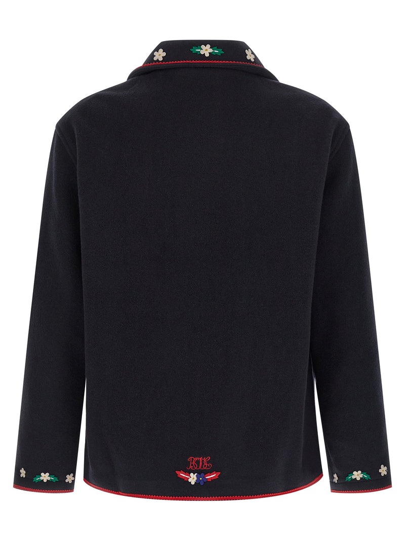 BODE Carroll Blue Wool Full-Length Jacket