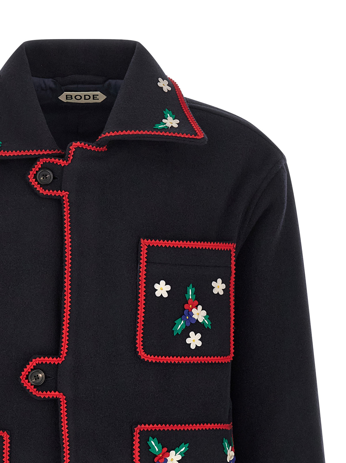 BODE Blue Wool Full-Length Jacket