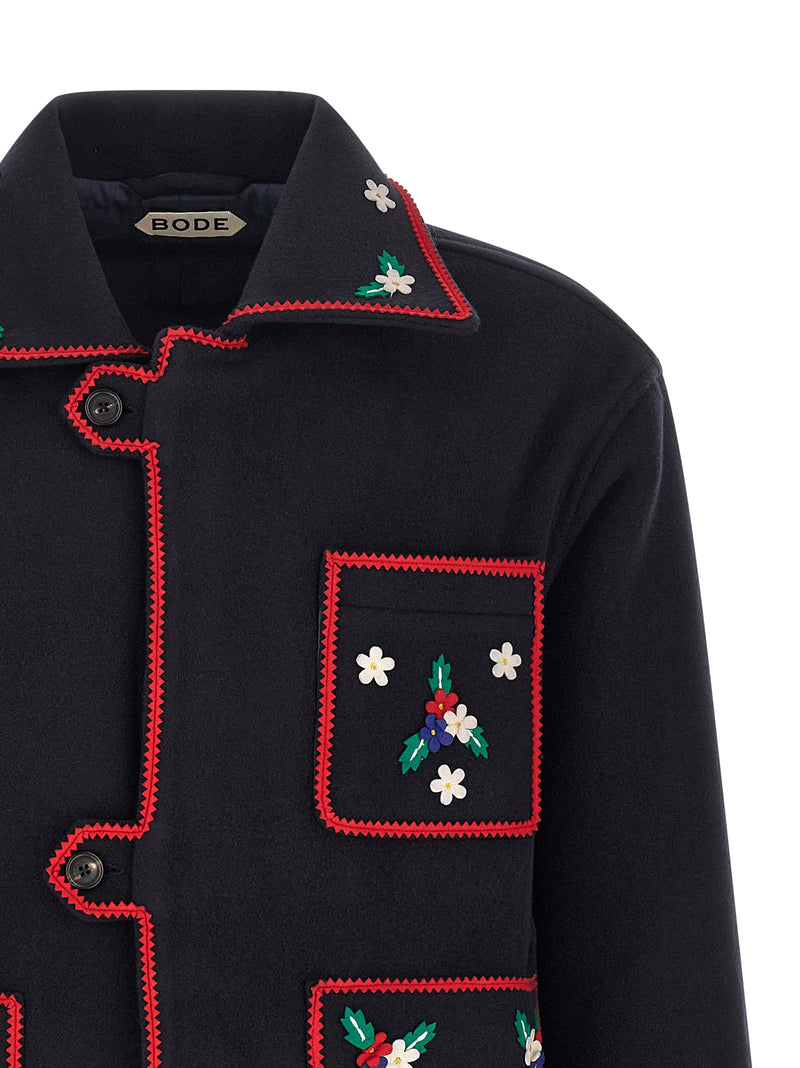 BODE Carroll Blue Wool Full-Length Jacket