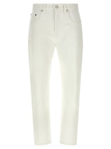 Victoria Beckham White Cotton High-Waisted Jean