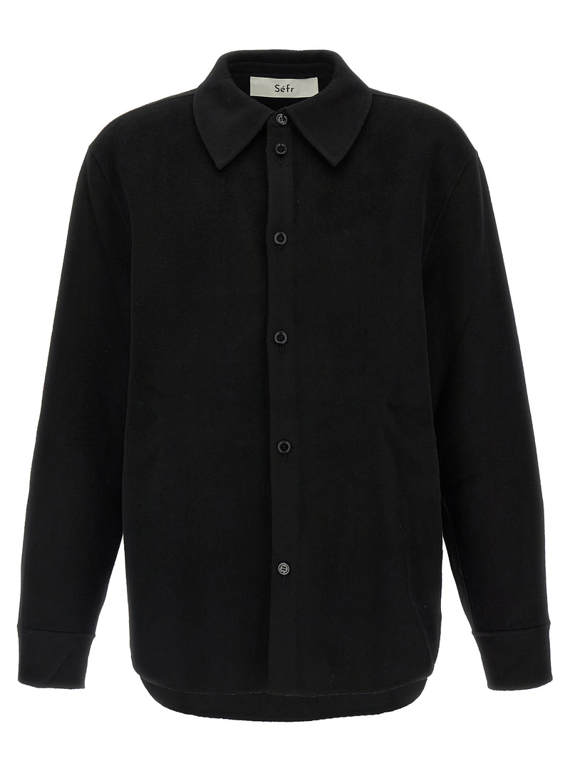 SÉFR Lenny Black Wool Blouse - Modern Elegance