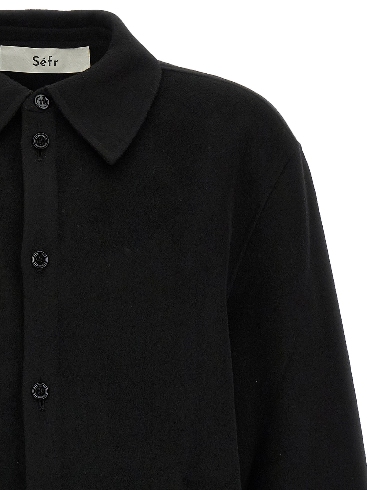 SÉFR Black Wool Blouse