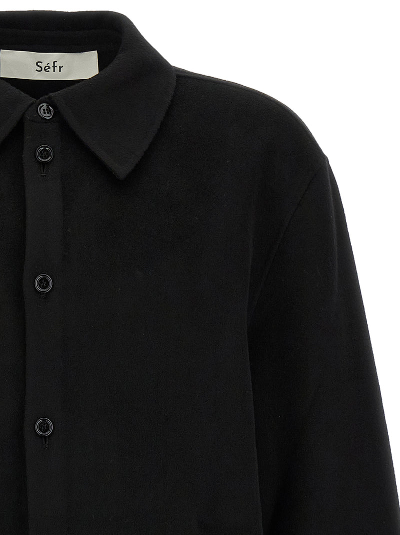 SÉFR Lenny Black Wool Blouse - Modern Elegance