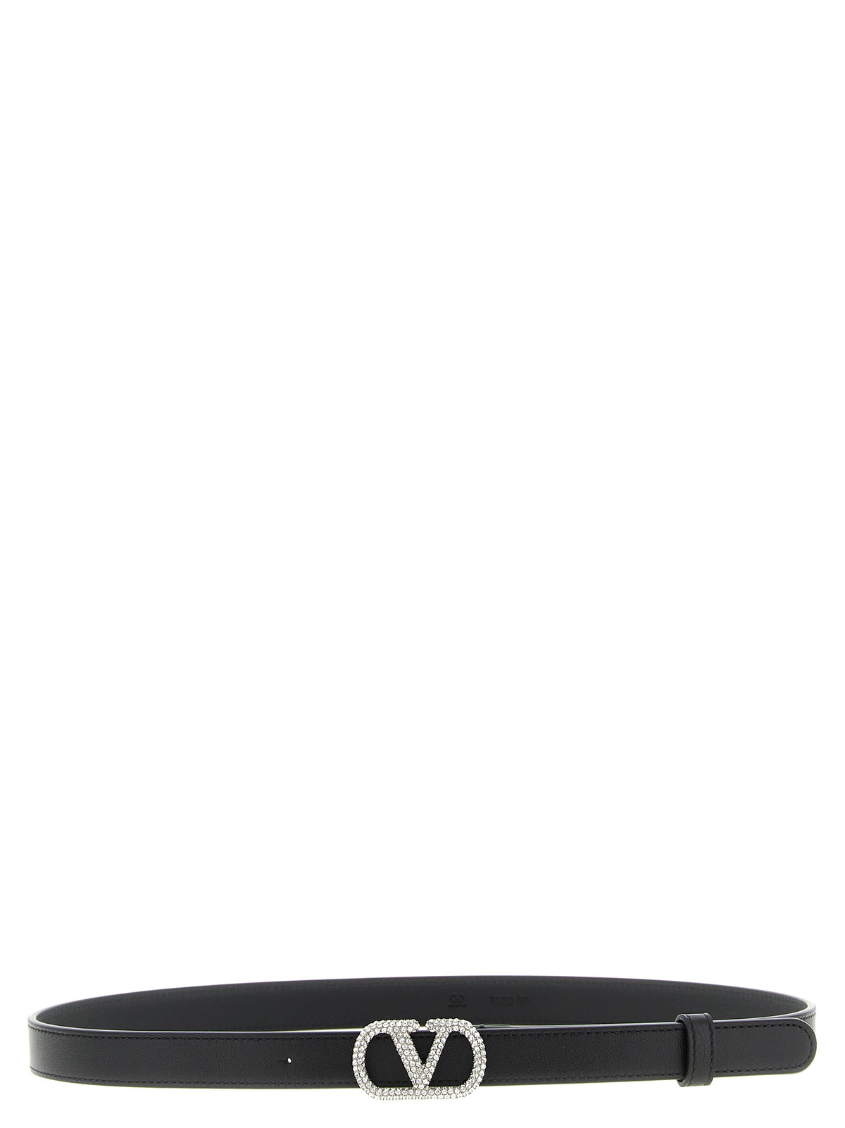 Valentino Garavani Black Calfskin Regular Belt with Swarovski® Crystals