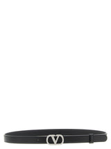 Valentino Garavani Black Calfskin Regular Belt with Swarovski® Crystals