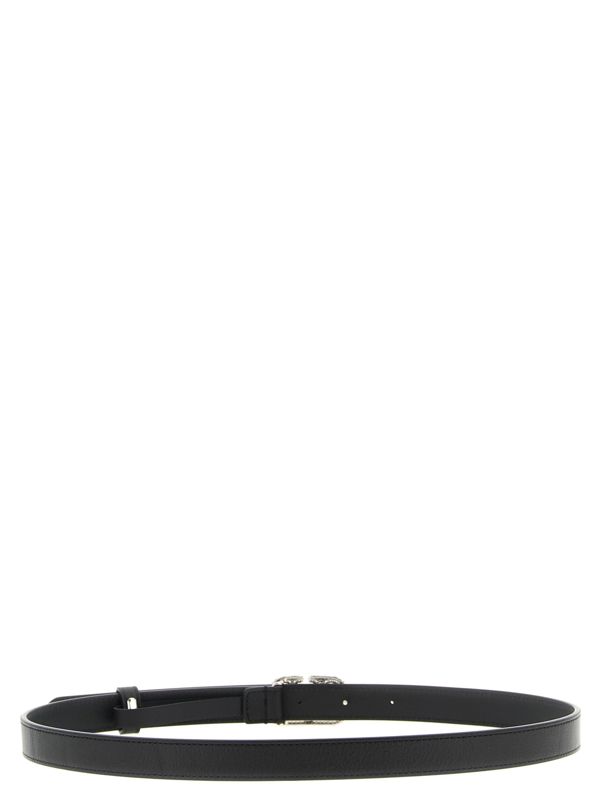 Valentino Garavani Black Calfskin Regular Belt with Swarovski® Crystals